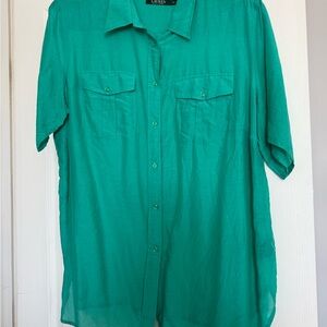 Ralph Lauren Teal Casual Button Down Shirt, size 2X